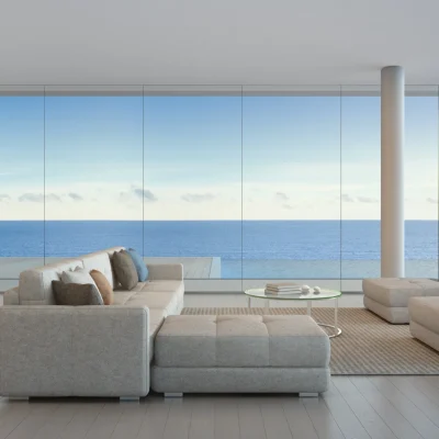 Modern luxury waterfront home with open patio and ocean view – South Florida remodeling inspiration